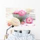 Spa scene with pink  flowers in water Wall Mural