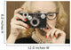 Woman Holding Vintage Camera Wall Mural