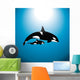 Orca Whale With Baby Wall Mural