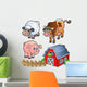 Collection Various Farm Animals Wall Stickers