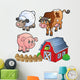 Collection Various Farm Animals Wall Stickers