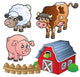 Collection Various Farm Animals Wall Stickers