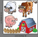 Collection Various Farm Animals Wall Stickers