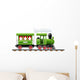green retro locomotive with Wall Decal