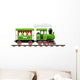 green retro locomotive with Wall Decal