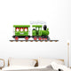 green retro locomotive with Wall Decal