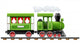 green retro locomotive with Wall Decal