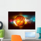 basketball on the color glow background Wall Mural