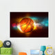 basketball on the color glow background Wall Mural