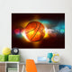 basketball on the color glow background Wall Mural