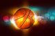 basketball on the color glow background Wall Mural