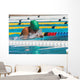 breaststroke lady Wall Mural