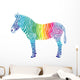 Rainbow Zebra Wall Decal