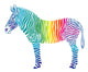 Rainbow Zebra Wall Decal