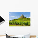 Solutre Rock with vineyards, Burgundy, France Wall Mural