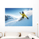 Freeride snowboarding photo in deep powder Wall Mural