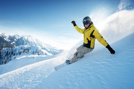 Freeride snowboarding photo in deep powder Wall Mural