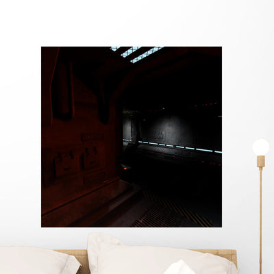 Image Dark Corridor Bord Wall Mural shown on a wall