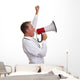 Arzt protestiert mit Megafon Wall Decal