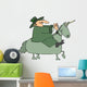 Leprechaun Riding a Unicorn Wall Mural