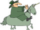 Leprechaun Riding a Unicorn Wall Mural