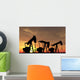 Sihouette Three Oil Pumps Wall Mural