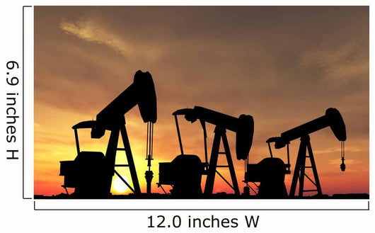 Sihouette Three Oil Pumps Wall Mural