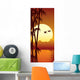 bamboo and sunset Wall Mural