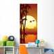 bamboo and sunset Wall Mural