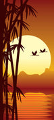 bamboo and sunset Wall Mural