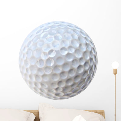White Golf Ball Wall Decal shown on a wall