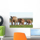 Elephants Waterhole Wall Mural