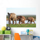 Elephants Waterhole Wall Mural