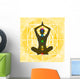 Yoga: posizione del loto con indicazione dei punti chakra Wall Mural