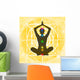 Yoga: posizione del loto con indicazione dei punti chakra Wall Mural