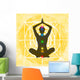 Yoga: posizione del loto con indicazione dei punti chakra Wall Mural
