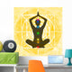 Yoga: posizione del loto con indicazione dei punti chakra Wall Mural