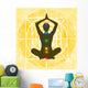 Yoga: posizione del loto con indicazione dei punti chakra Wall Mural