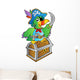 Pirate parrot on treasure chest Wall Decal