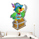 Pirate parrot on treasure chest Wall Decal