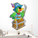 Pirate parrot on treasure chest Wall Decal