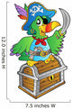 Pirate parrot on treasure chest Wall Decal