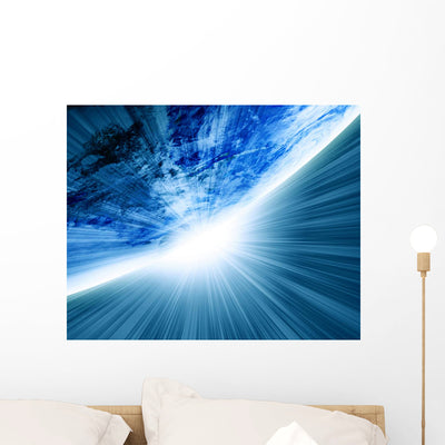 Earth Wall Mural shown on a wall