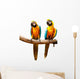 Colourful Parrot Bird Sitting on the Perch Wall Decal