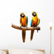 Colourful Parrot Bird Sitting on the Perch Wall Decal