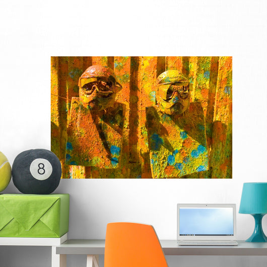 Two Paintball Sport Masks Wall Mural
