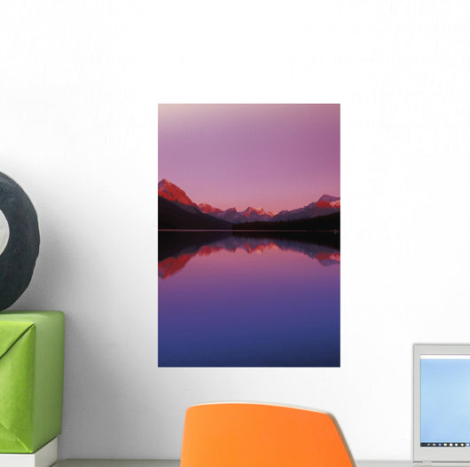 Maligne Lake And Mountains At Dusk Jasper National Park Alberta Canada Wall Mural