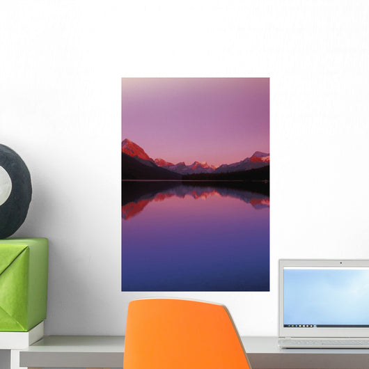 Maligne Lake And Mountains At Dusk Jasper National Park Alberta Canada Wall Mural