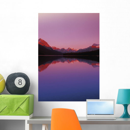 Maligne Lake And Mountains At Dusk Jasper National Park Alberta Canada Wall Mural
