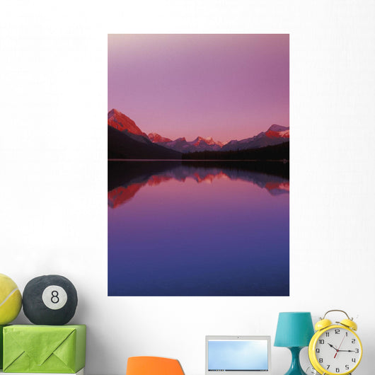 Maligne Lake And Mountains At Dusk Jasper National Park Alberta Canada Wall Mural